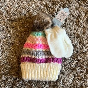 NWT‎ Cat & Jack multicolor hat and glove set